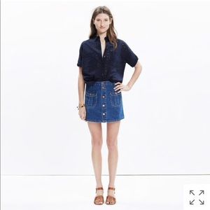 Madewell denim button front skort sz 25